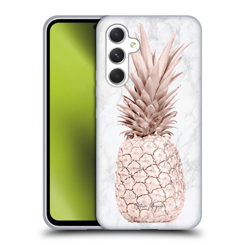 Nature Magick Rose Gold Pineapple On Marble Rose Gold Soft Gel Case for Samsung Galaxy A54 5G