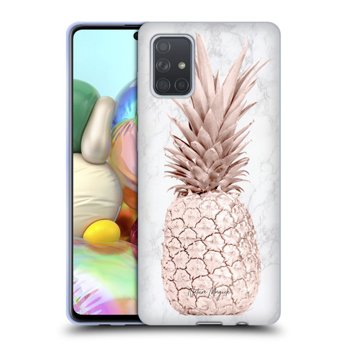 Nature Magick Rose Gold Pineapple On Marble Rose Gold Soft Gel Case for Samsung Galaxy A71 (2019)