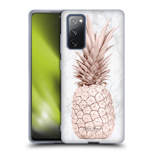 Nature Magick Rose Gold Pineapple On Marble Rose Gold Soft Gel Case for Samsung Galaxy S20 FE / 5G