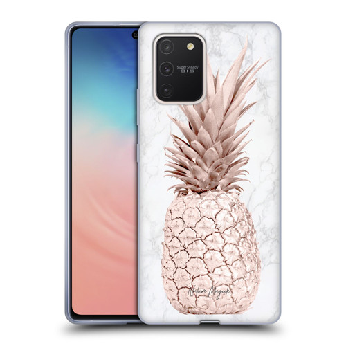 Nature Magick Rose Gold Pineapple On Marble Rose Gold Soft Gel Case for Samsung Galaxy S10 Lite