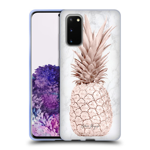 Nature Magick Rose Gold Pineapple On Marble Rose Gold Soft Gel Case for Samsung Galaxy S20 / S20 5G