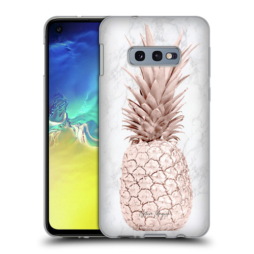 Nature Magick Rose Gold Pineapple On Marble Rose Gold Soft Gel Case for Samsung Galaxy S10e