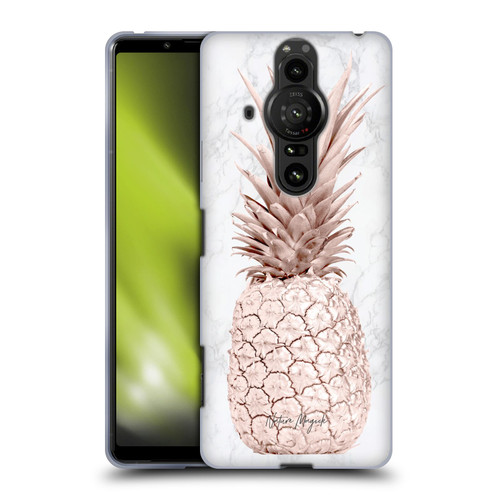 Nature Magick Rose Gold Pineapple On Marble Rose Gold Soft Gel Case for Sony Xperia Pro-I