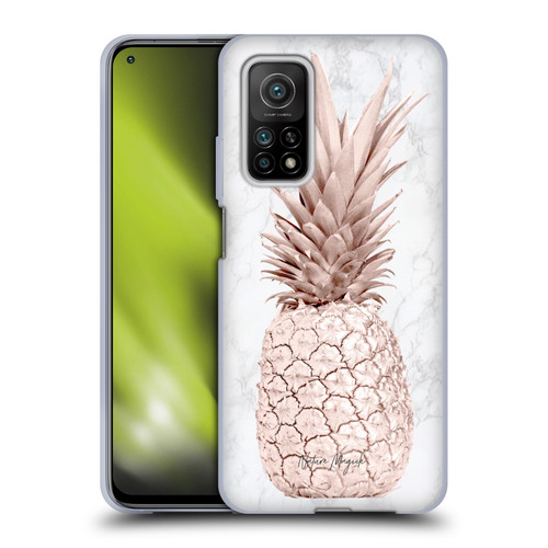 Nature Magick Rose Gold Pineapple On Marble Rose Gold Soft Gel Case for Xiaomi Mi 10T 5G