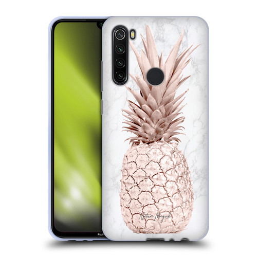 Nature Magick Rose Gold Pineapple On Marble Rose Gold Soft Gel Case for Xiaomi Redmi Note 8T