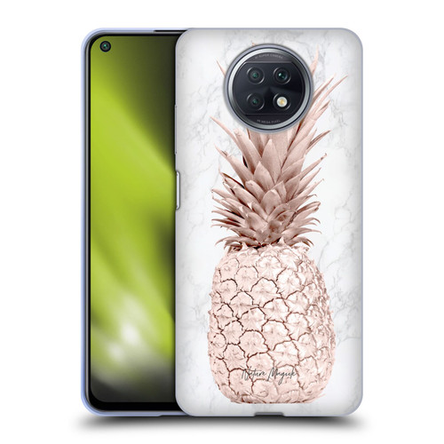Nature Magick Rose Gold Pineapple On Marble Rose Gold Soft Gel Case for Xiaomi Redmi Note 9T 5G