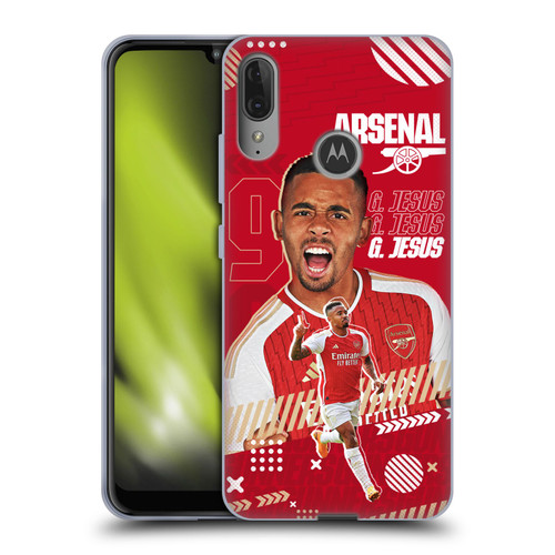 Arsenal FC 2023/24 First Team Gabriel Jesus Soft Gel Case for Motorola Moto E6 Plus