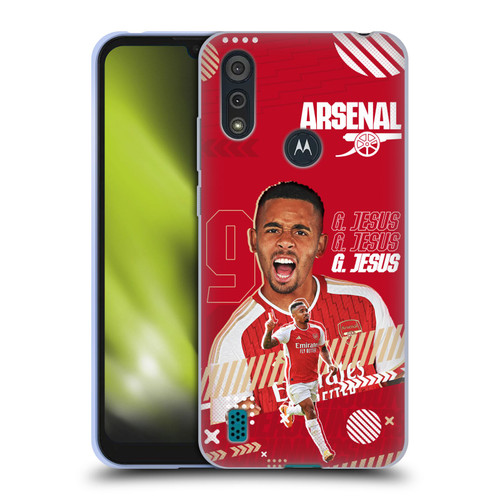 Arsenal FC 2023/24 First Team Gabriel Jesus Soft Gel Case for Motorola Moto E6s (2020)