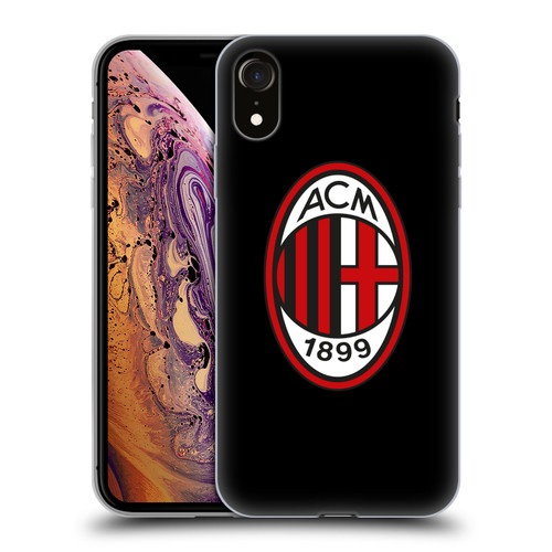 AC Milan Crest Full Colour Black Soft Gel Case for Apple iPhone XR