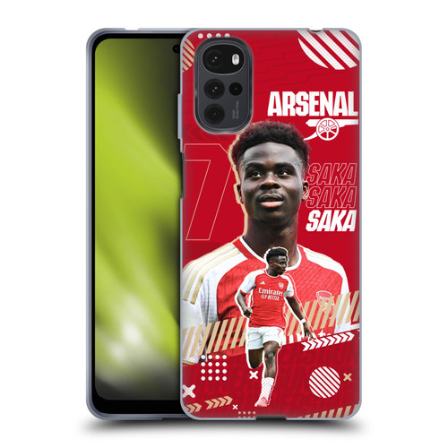 Arsenal FC 2023/24 First Team Bukayo Saka Soft Gel Case for Motorola Moto G22