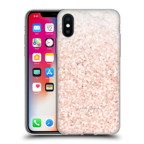 Nature Magick Rose Gold Marble Glitter Rose Gold Sparkle 2 Soft Gel Case for Apple iPhone X / iPhone XS