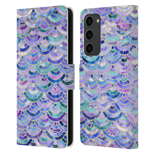 Micklyn Le Feuvre Marble Patterns Mosaic In Amethyst And Lapis Lazuli Leather Book Wallet Case Cover For Samsung Galaxy S23+ 5G
