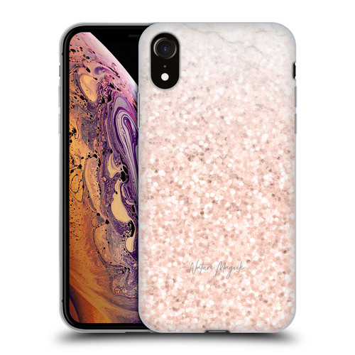 Nature Magick Rose Gold Marble Glitter Rose Gold Sparkle 2 Soft Gel Case for Apple iPhone XR