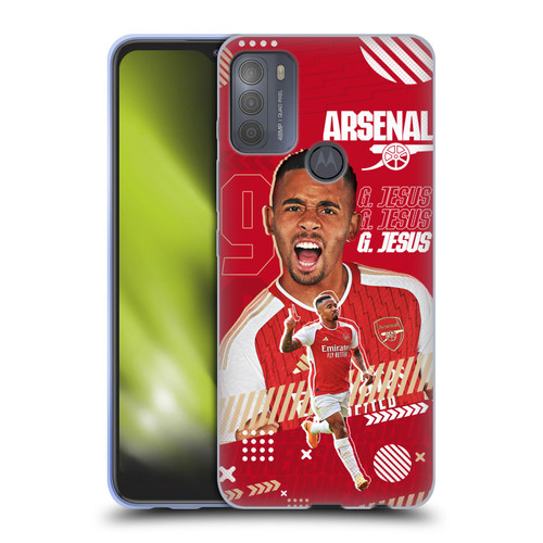 Arsenal FC 2023/24 First Team Gabriel Jesus Soft Gel Case for Motorola Moto G50