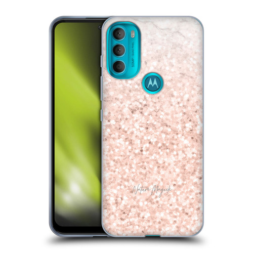 Nature Magick Rose Gold Marble Glitter Rose Gold Sparkle 2 Soft Gel Case for Motorola Moto G71 5G