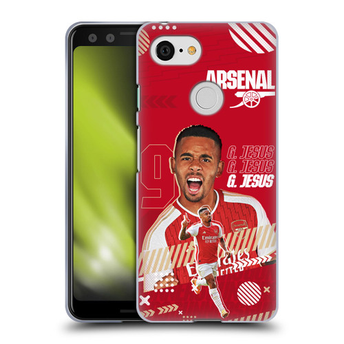 Arsenal FC 2023/24 First Team Gabriel Jesus Soft Gel Case for Google Pixel 3