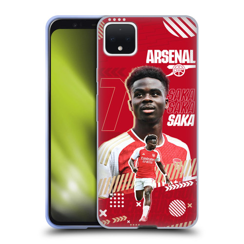 Arsenal FC 2023/24 First Team Bukayo Saka Soft Gel Case for Google Pixel 4 XL