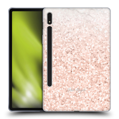 Nature Magick Rose Gold Marble Glitter Rose Gold Sparkle 2 Soft Gel Case for Samsung Galaxy Tab S8