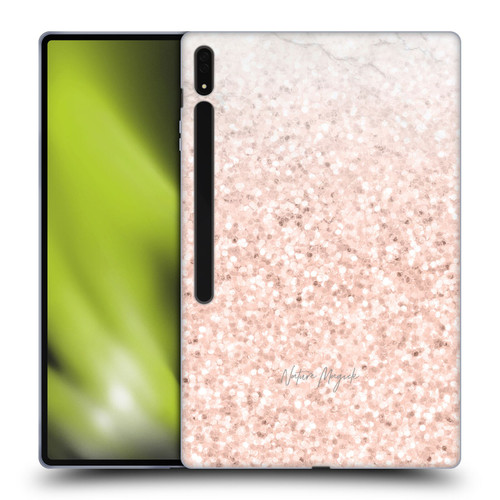 Nature Magick Rose Gold Marble Glitter Rose Gold Sparkle 2 Soft Gel Case for Samsung Galaxy Tab S8 Ultra