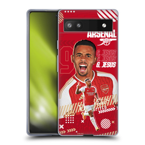 Arsenal FC 2023/24 First Team Gabriel Jesus Soft Gel Case for Google Pixel 6a