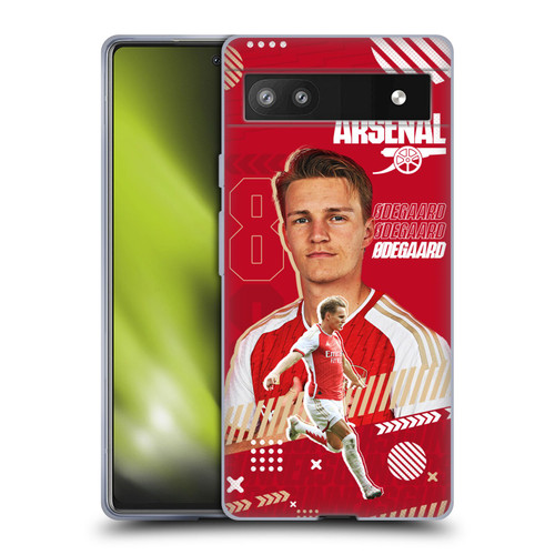 Arsenal FC 2023/24 First Team Martin Ødegaard Soft Gel Case for Google Pixel 6a