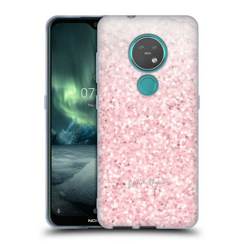 Nature Magick Rose Gold Marble Glitter Pink Sparkle 2 Soft Gel Case for Nokia 6.2 / 7.2