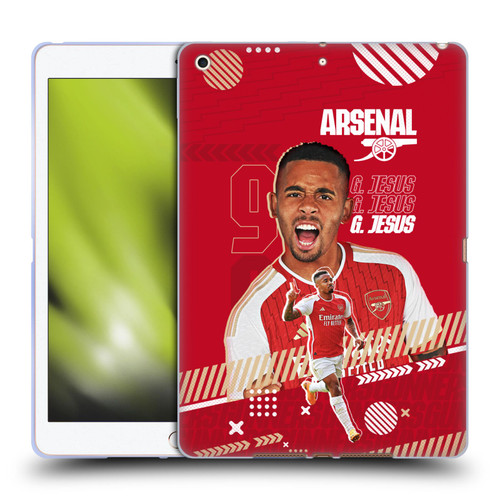 Arsenal FC 2023/24 First Team Gabriel Jesus Soft Gel Case for Apple iPad 10.2 2019/2020/2021