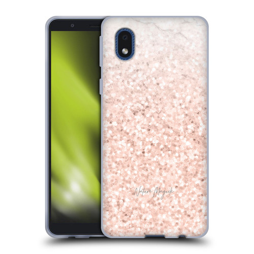 Nature Magick Rose Gold Marble Glitter Rose Gold Sparkle 2 Soft Gel Case for Samsung Galaxy A01 Core (2020)