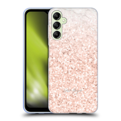 Nature Magick Rose Gold Marble Glitter Rose Gold Sparkle 2 Soft Gel Case for Samsung Galaxy A14 5G