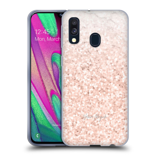 Nature Magick Rose Gold Marble Glitter Rose Gold Sparkle 2 Soft Gel Case for Samsung Galaxy A40 (2019)