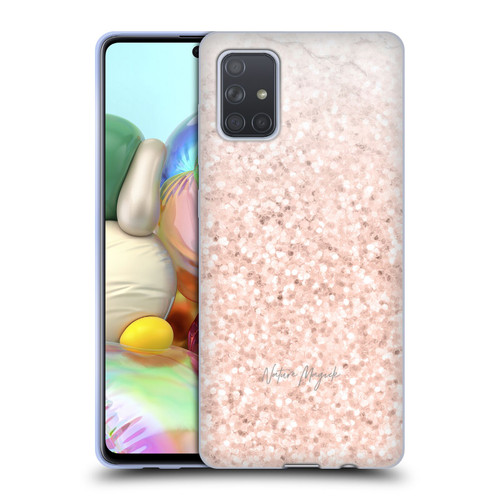 Nature Magick Rose Gold Marble Glitter Rose Gold Sparkle 2 Soft Gel Case for Samsung Galaxy A71 (2019)