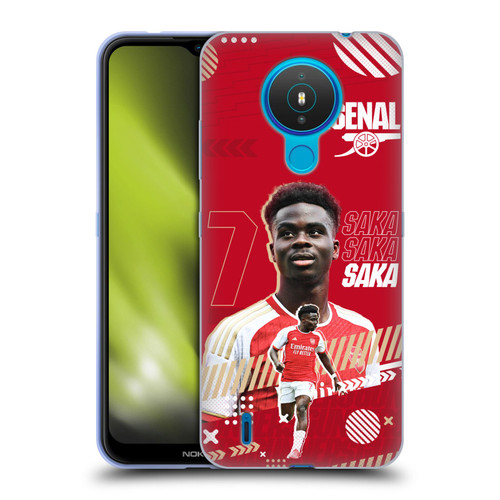 Arsenal FC 2023/24 First Team Bukayo Saka Soft Gel Case for Nokia 1.4