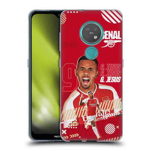 Arsenal FC 2023/24 First Team Gabriel Jesus Soft Gel Case for Nokia 6.2 / 7.2