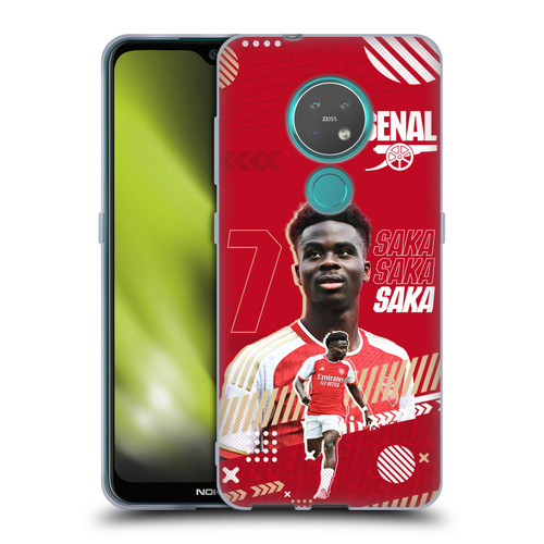 Arsenal FC 2023/24 First Team Bukayo Saka Soft Gel Case for Nokia 6.2 / 7.2