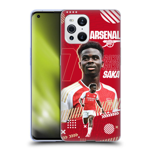 Arsenal FC 2023/24 First Team Bukayo Saka Soft Gel Case for OPPO Find X3 / Pro