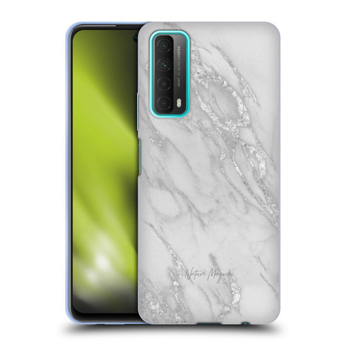 Nature Magick Marble Metallics Silver Soft Gel Case for Huawei P Smart (2021)