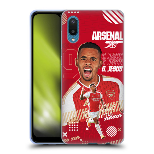 Arsenal FC 2023/24 First Team Gabriel Jesus Soft Gel Case for Samsung Galaxy A02/M02 (2021)