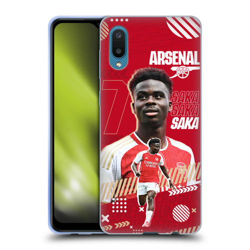 Arsenal FC 2023/24 First Team Bukayo Saka Soft Gel Case for Samsung Galaxy A02/M02 (2021)