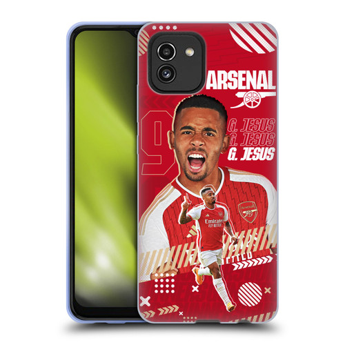 Arsenal FC 2023/24 First Team Gabriel Jesus Soft Gel Case for Samsung Galaxy A03 (2021)