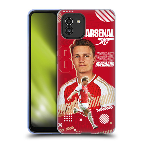 Arsenal FC 2023/24 First Team Martin Ødegaard Soft Gel Case for Samsung Galaxy A03 (2021)