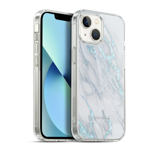 Nature Magick Marble Metallics Blue Soft Gel Case for Apple iPhone 13