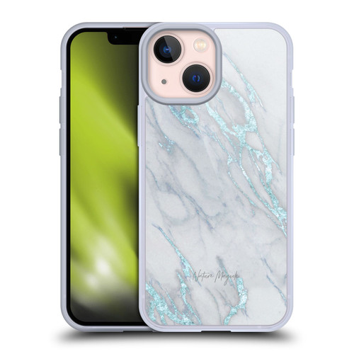 Nature Magick Marble Metallics Blue Soft Gel Case for Apple iPhone 13 Mini