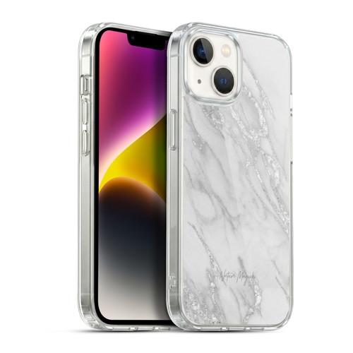 Nature Magick Marble Metallics Silver Soft Gel Case for Apple iPhone 14