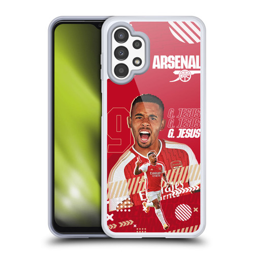 Arsenal FC 2023/24 First Team Gabriel Jesus Soft Gel Case for Samsung Galaxy A13 (2022)