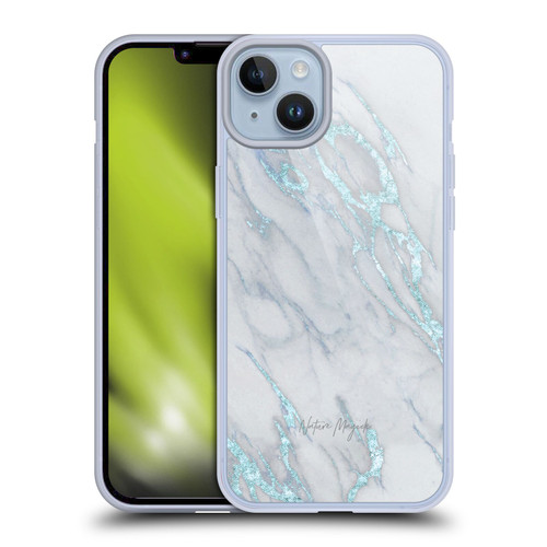 Nature Magick Marble Metallics Blue Soft Gel Case for Apple iPhone 14 Plus