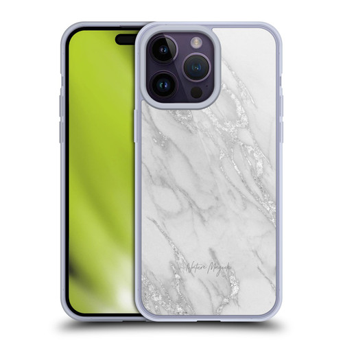 Nature Magick Marble Metallics Silver Soft Gel Case for Apple iPhone 14 Pro Max