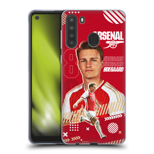 Arsenal FC 2023/24 First Team Martin Ødegaard Soft Gel Case for Samsung Galaxy A21 (2020)