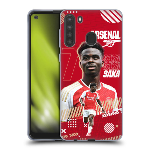 Arsenal FC 2023/24 First Team Bukayo Saka Soft Gel Case for Samsung Galaxy A21 (2020)