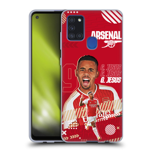 Arsenal FC 2023/24 First Team Gabriel Jesus Soft Gel Case for Samsung Galaxy A21s (2020)