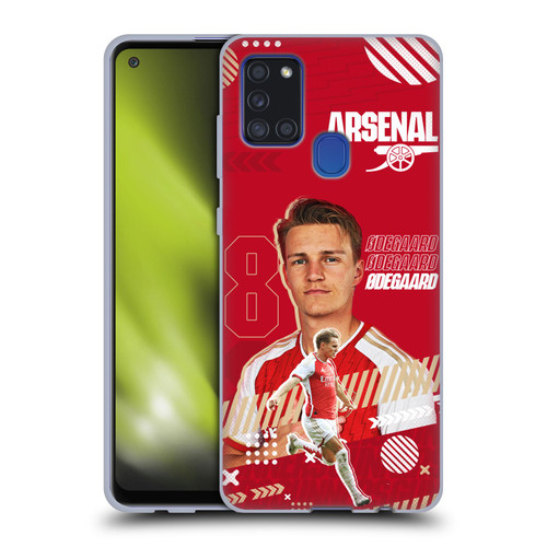 Arsenal FC 2023/24 First Team Martin Ødegaard Soft Gel Case for Samsung Galaxy A21s (2020)